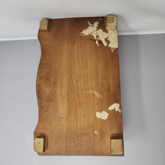 Vintage Wooden Dovetail Jewelry Box With Mirror & Floral Design - Picture 7 of 12